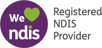 We heart NDIS Registered provider logo